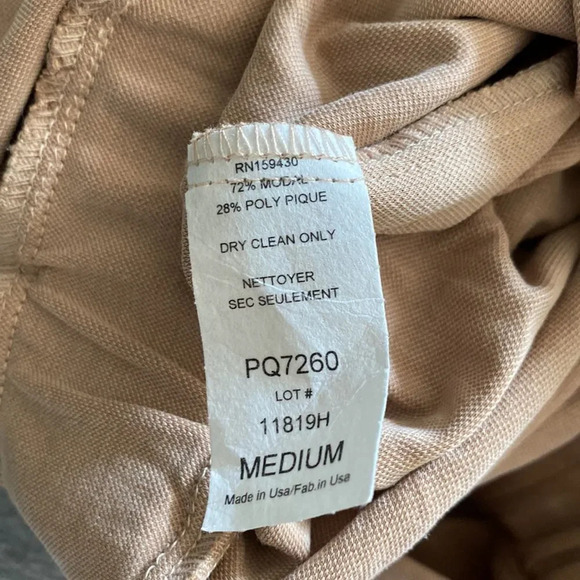 NWT Elan Medium Short Sleeve Jumpsuit Tan Wide Neck Drawstring Jogger - Picture 9 of 9